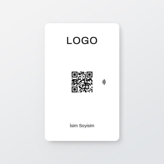 NFC ve QR Kodlu Dijital Kartvizit (Beyaz)