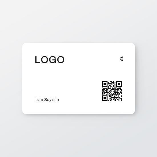 NFC ve QR Kodlu Dijital Kartvizit (Beyaz)