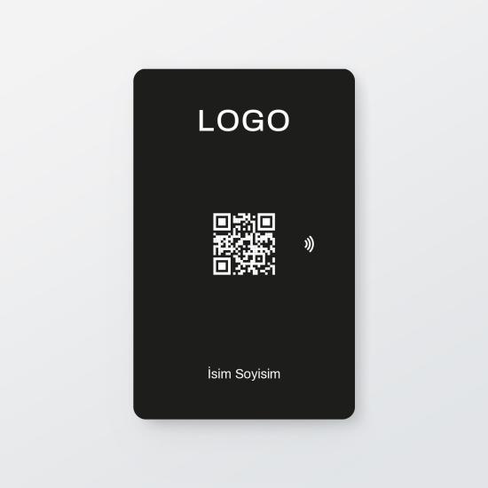 NFC ve QR Kodlu Dijital Kartvizit (Siyah)