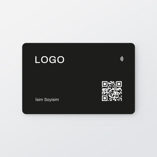 NFC ve QR Kodlu Dijital Kartvizit (Siyah)