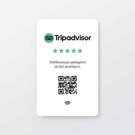 NFC ve QR Kodlu Tripadvisor Yorum Kartı