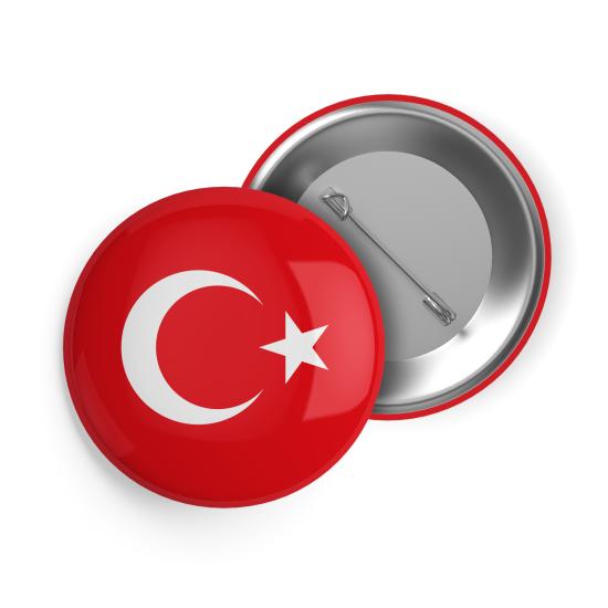 Türk Bayrağı İğneli Buton Rozet