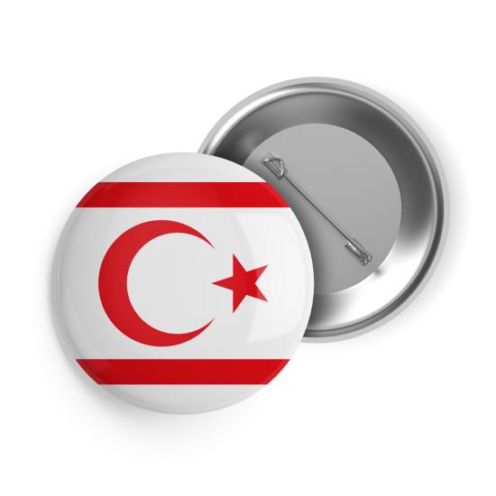 KKTC Kuzey Kıbrıs Bayrağı İğneli Buton Rozet